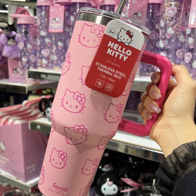 

New stock 40oz stainless steel car cup car HelloKitty thermos cup children's water cup school water cup children's gift
