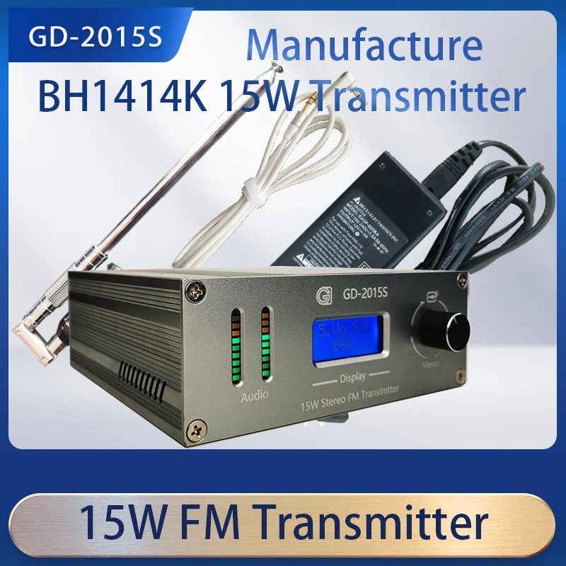 

GD-2015S-ALL 15W FM Transmitter FM PLL Transmitter Stereo FM Broadcasting Continuous Output Transmitter Radio Station