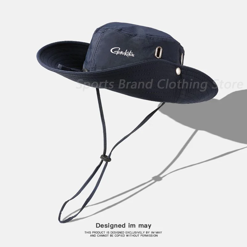 Modny kapelusz alpinistyczny ze sznurkiem Outdoor Hiking Sun Hat Camping Sun Hat Western Cowboy Hat 2024 Oddychający kapelusz wędkarski