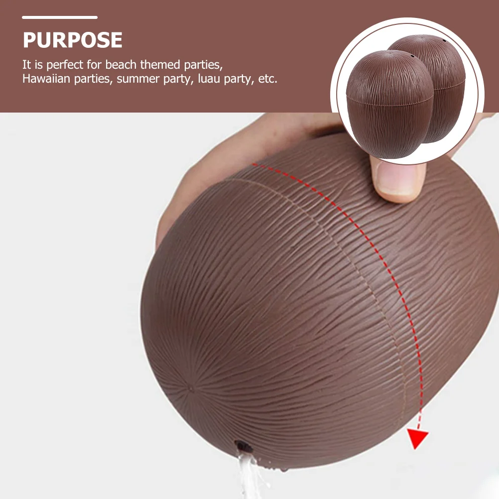 

2pcs Coconut Cups Drinkware For Party Beach Barbecue Hawaiian Luau Summer Decorative Fun Novelty Kids Birthday Supplies