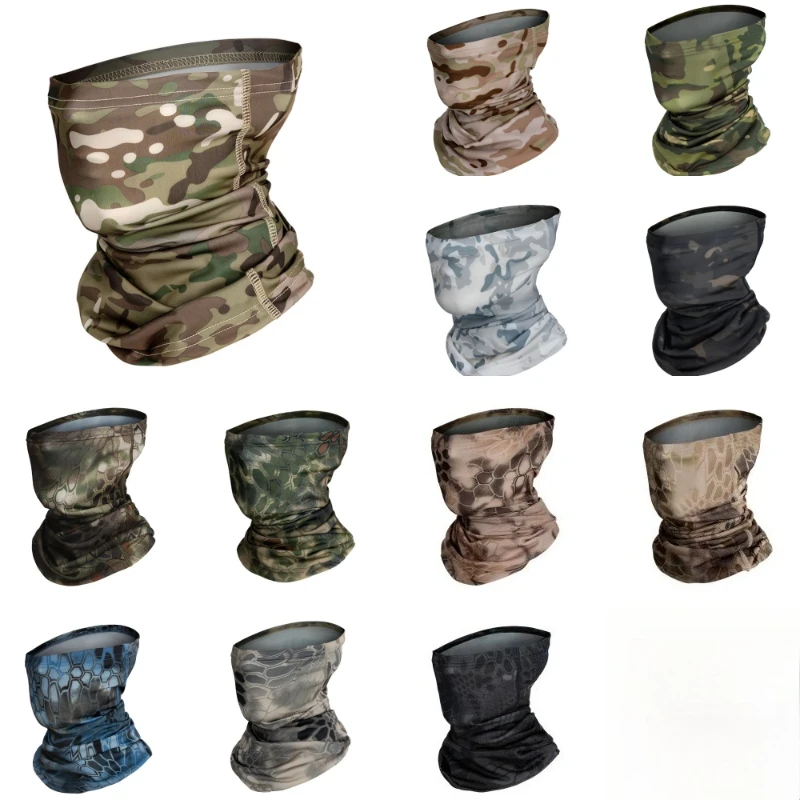 

Camouflage Dust Mask CS Half-Face Bandana Tactical Outdoor Sun Protection Cycling Face Cover Concealment Hunting Neck Gaiter