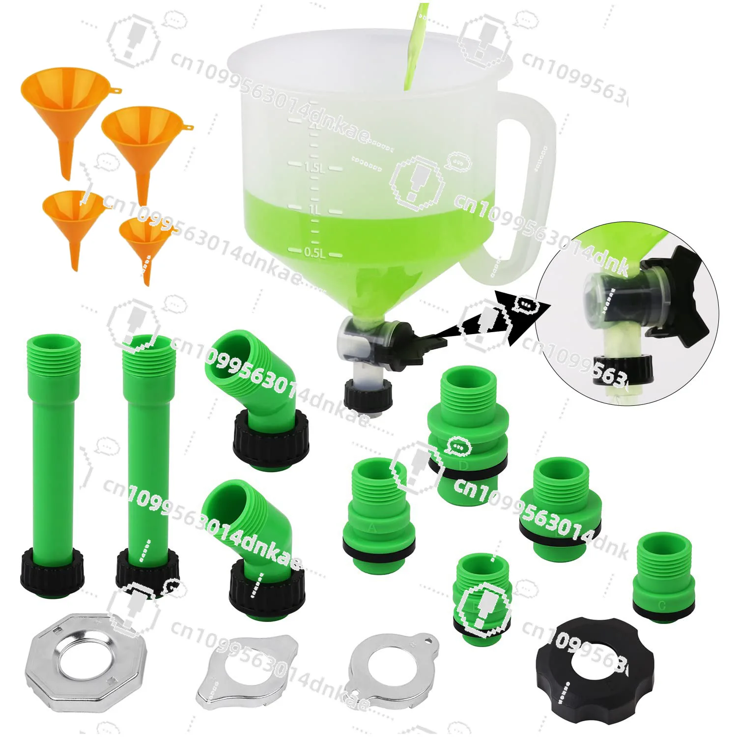 

15PC Antifreeze Funnel, Coolant Funnel Radiator Funnel Coolant Funnel Kit