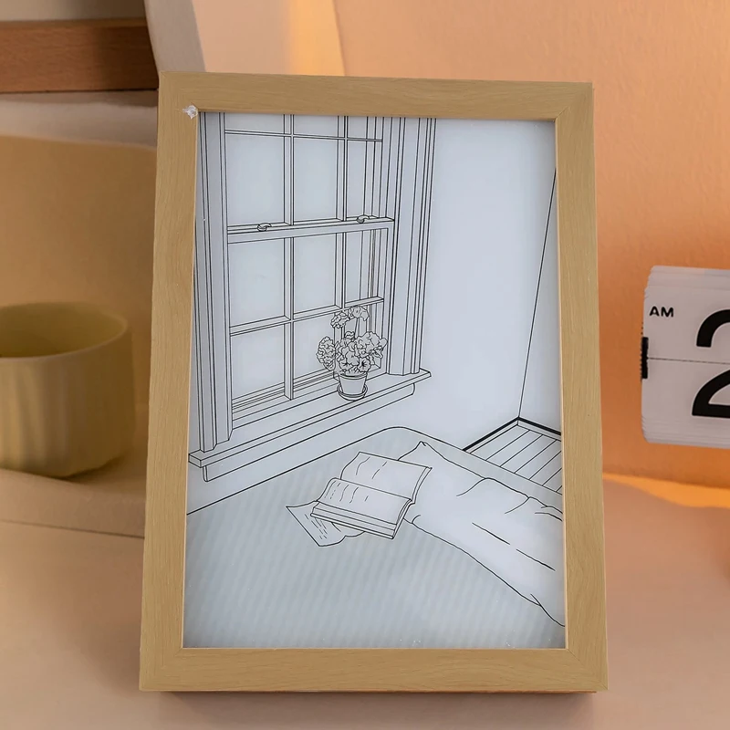 Lampada da comodino USB Lampada artistica Decorazioni per la casa Sole Pittura Luce notturna Compleanno 32X22 cm