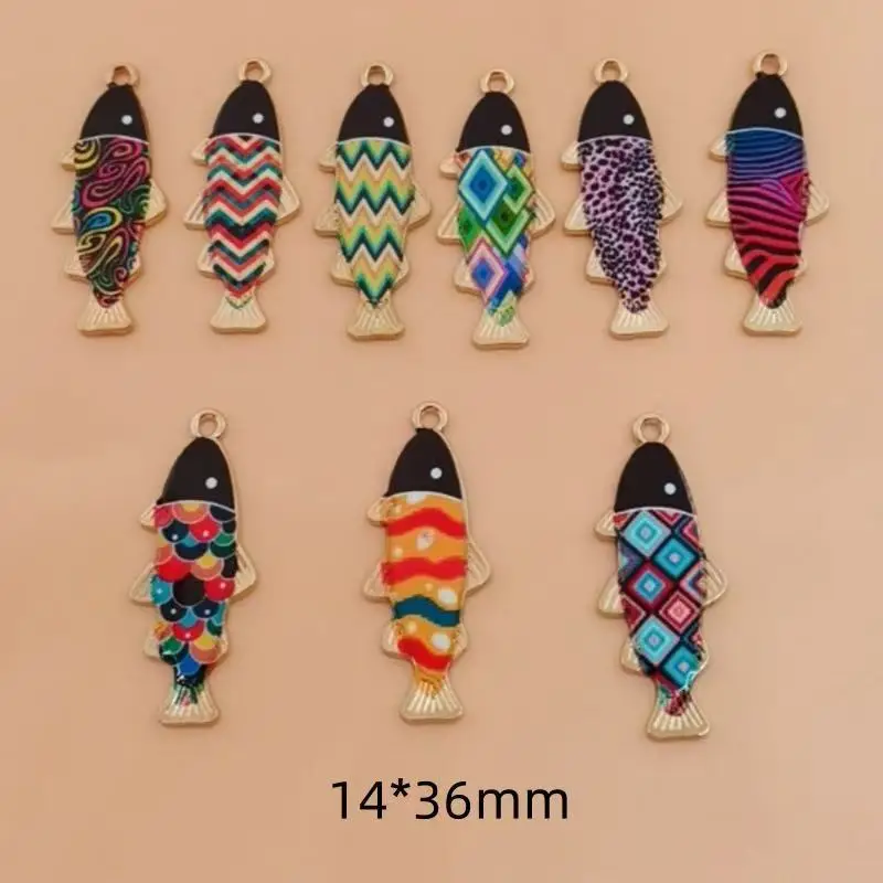 

9 цветов, 14*35 мм, популярный бутик KC, золотая капля, масло, сделай сам, многоцветные маленькие украшения в виде рыбок, подвесные украшения в виде животных