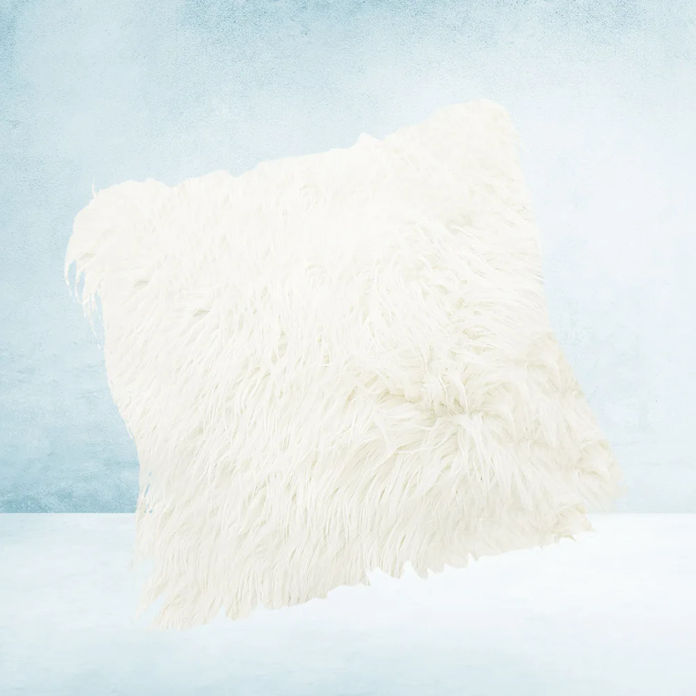 

1Pcs Wool Cushion Cover 45x45cm Solid Color Soft Warm Pillowcase Long-Lasting Comfortable Home Decor Blue Pillowcase
