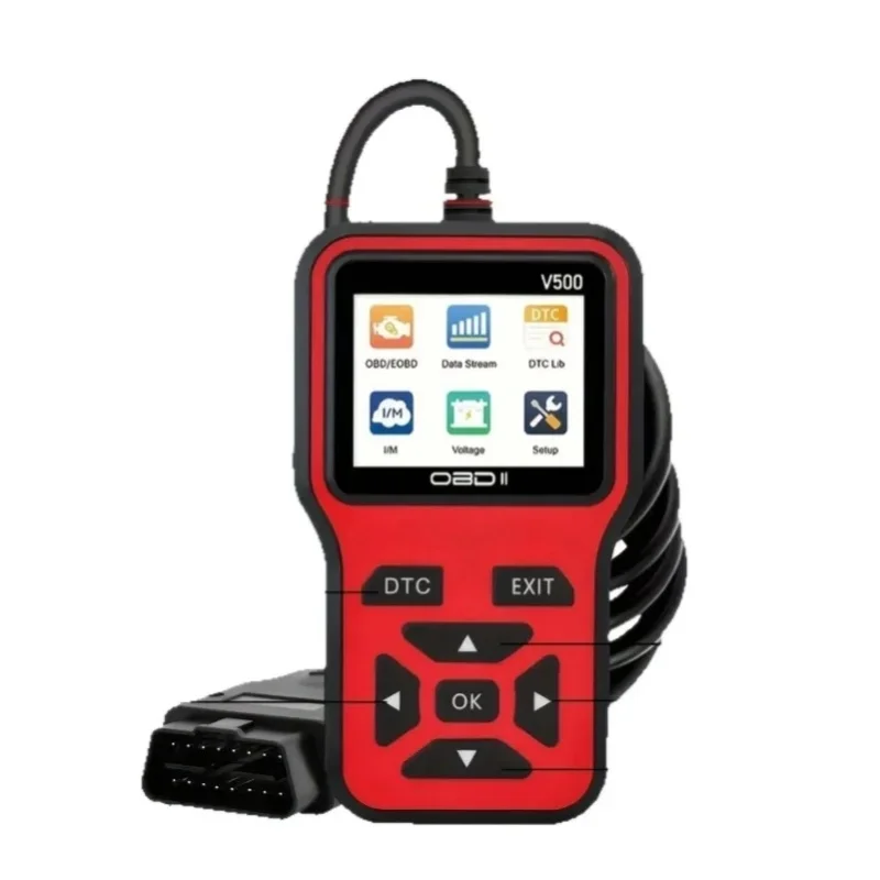 V500 OBD2-Scanner Auto-Motorfehlercode-Lesegerät Auto-Diagnosewerkzeug Batteriespannungstest Live-Datenströmung OBDII-Code-Löschgerät für Fahrzeuge ab 1996