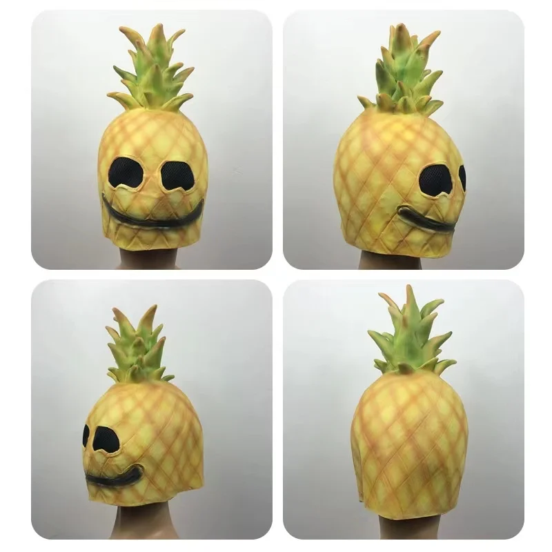 Fruit Mask Novelties Halloween Cosplay Latex Mascara Full Face Cyberpunk Helmet Pineapple Banana Grape Durian Costume for Women