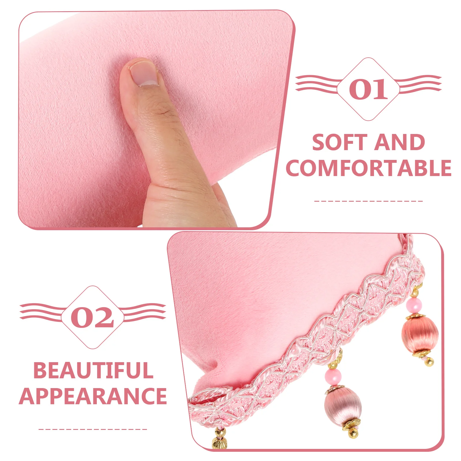 Travesseiro de descanso de mão para unhas com design elegante com borla, capa removível, esponja macia, descanso de braço confortável para manicure e tecnologia de unhas