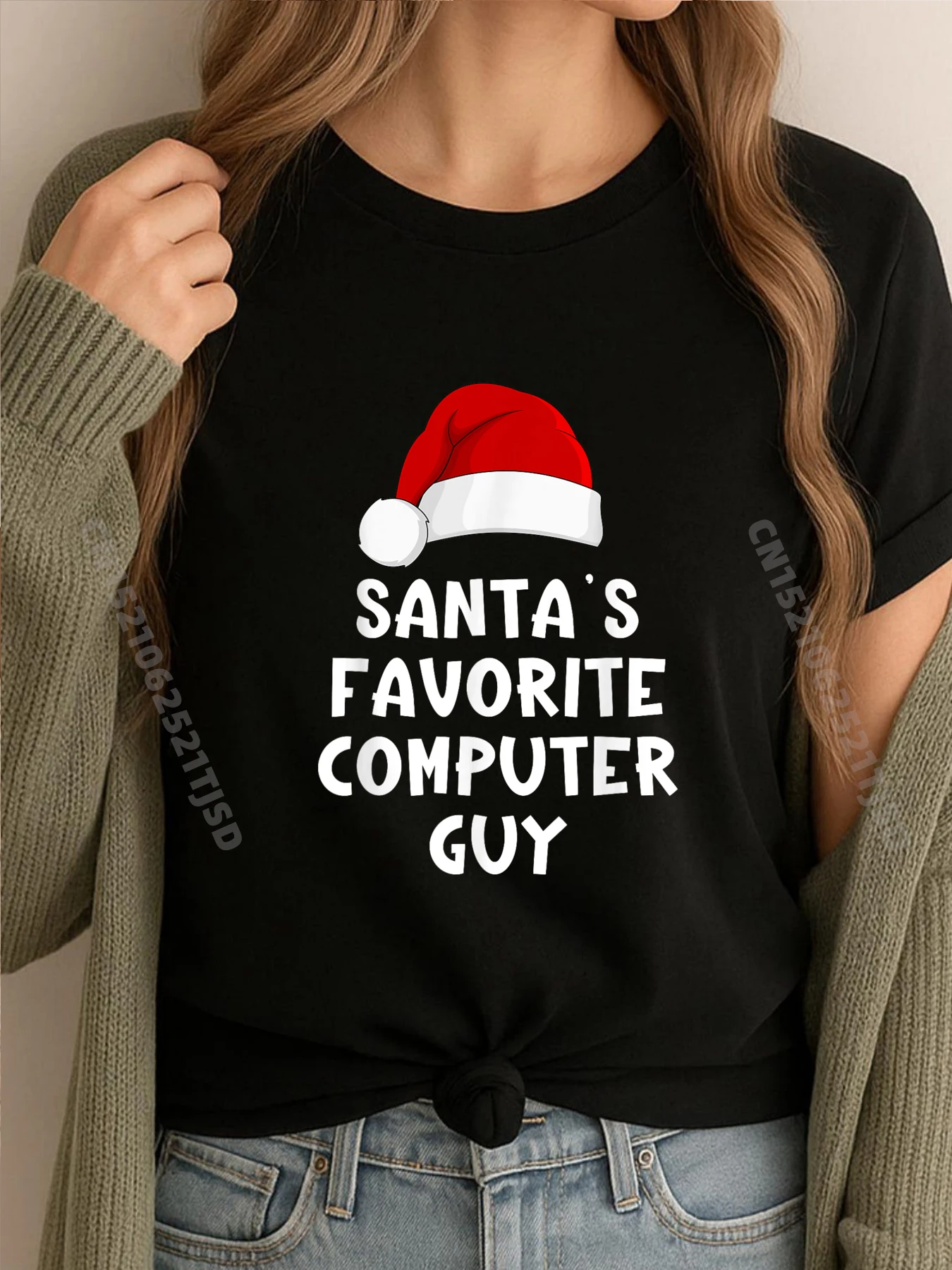 

Рождественский любимый компьютерный парень Санта-Клауса Xmas It, техническая одежда, рубашки для женщин, топы, классическая футболка