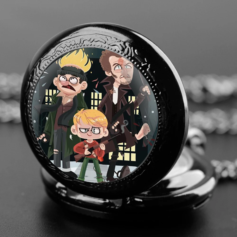 Creative Christmas Gift Glass Dome Quartz Pocket Watch With Durable Chain Arabic Numeral Dial Extraordinary Gifts for Kids