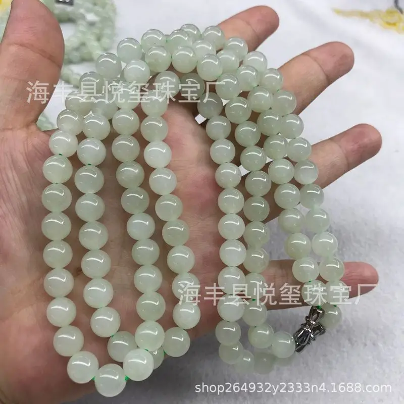 Hetian , Qinghai Jade, 108-Bead Buddhist Rosary Necklace, Multi-Strand Bracelet,