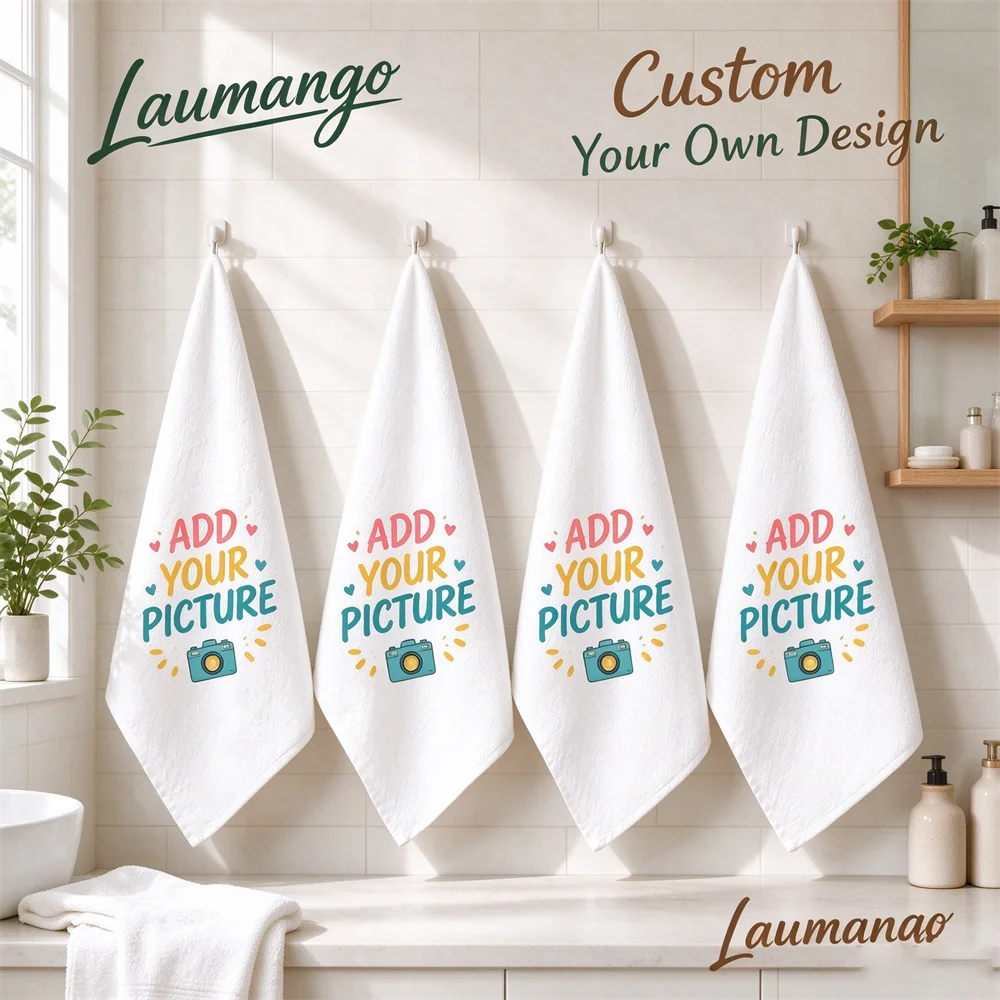 4PCS Custom Scouring Pads Set Personalized DIY Logo Photo Text Kitchen Dish Cleaning Cloth Customizable Promotional Gifts