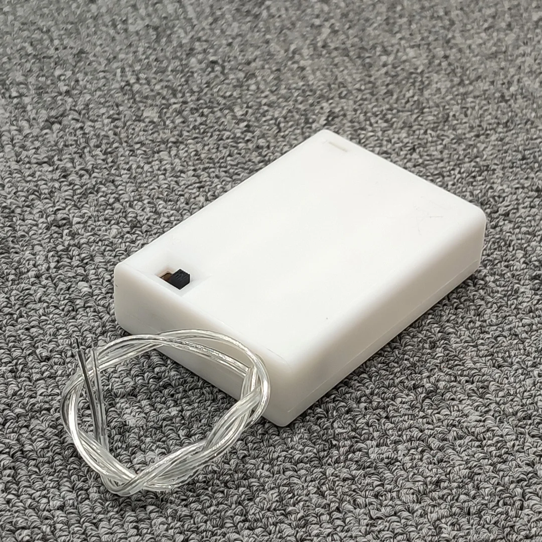 AA Battery Case  AA Battery Holder AA Box Case With Switch 3AA Battery Holder With Switch 4.5V White