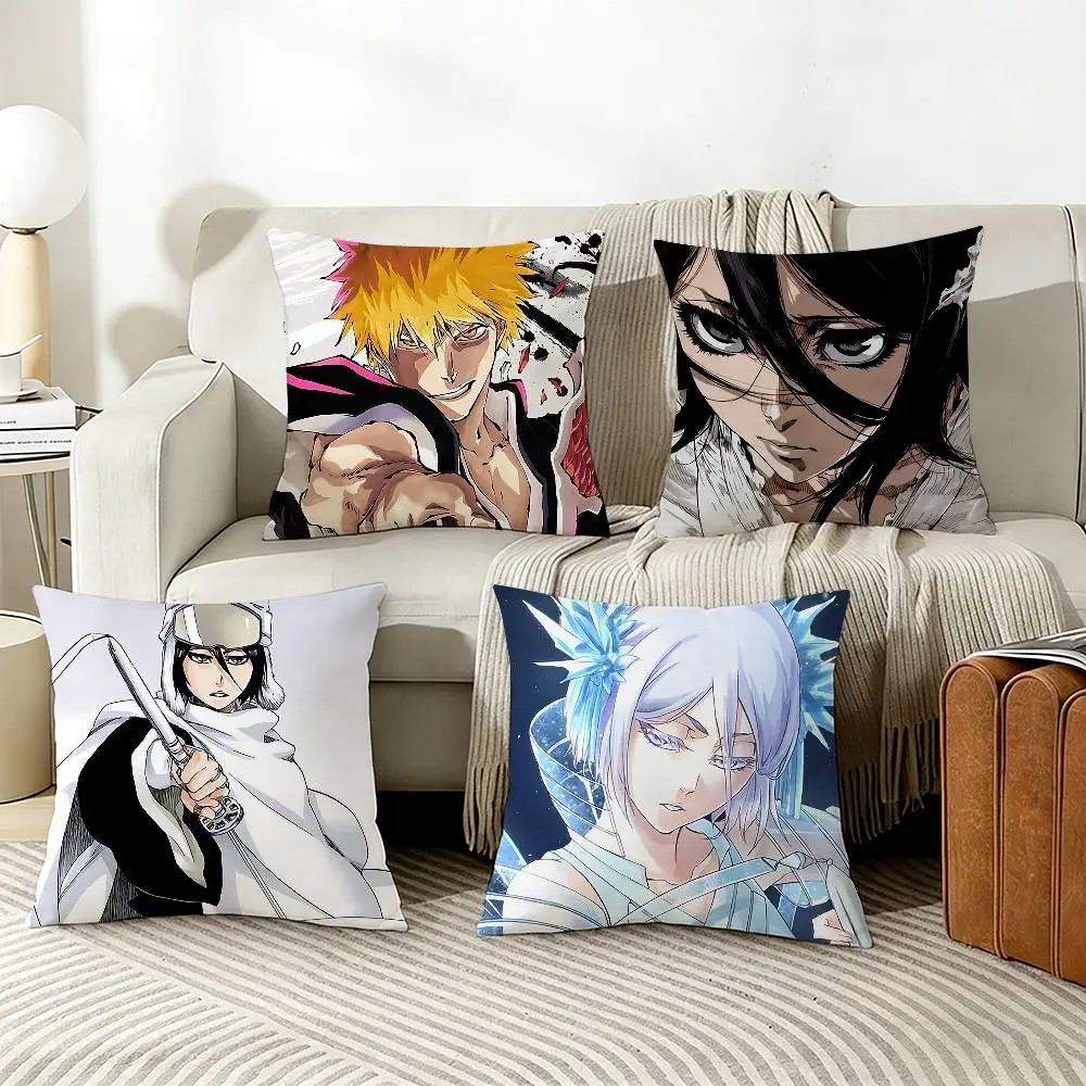 

K-Kurosaki I-Ichigo B-Bleach R-Rukia Pillow Cover Sofa Cushion Cover Home Room Decoration Children Gift