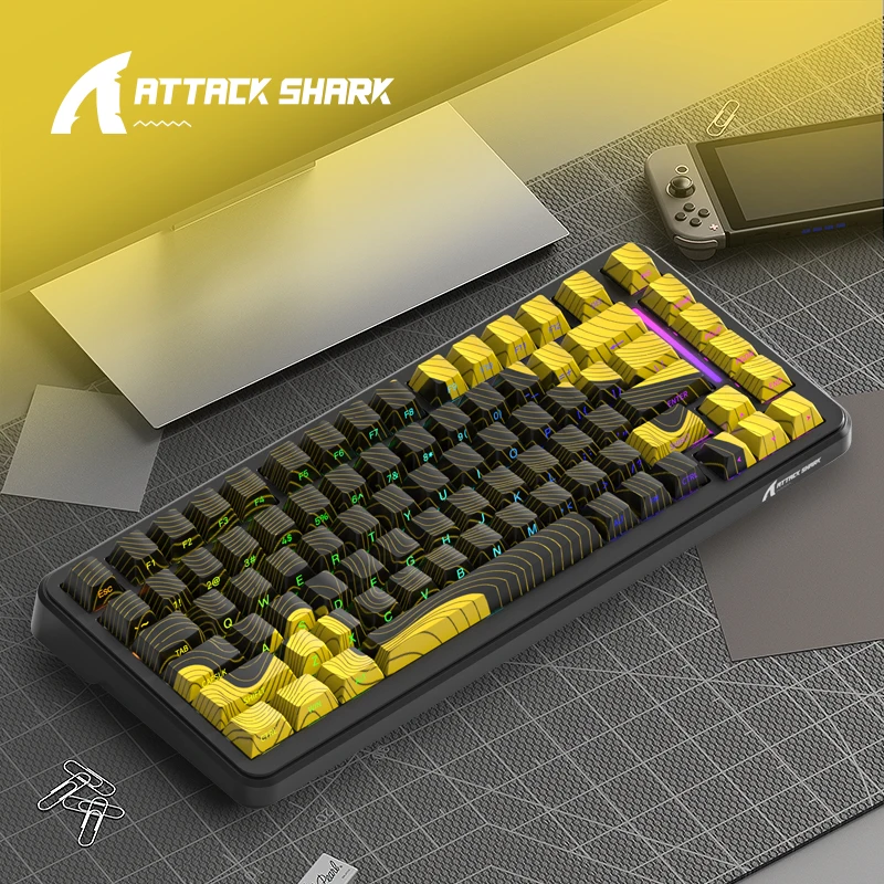 Attack Shark M86 Mechanical Keyboard, RGB Lighting, Tri-Mode Connectivity, Gasketed Construction, Hot Swap, WINDOES/MACOS /LINUX