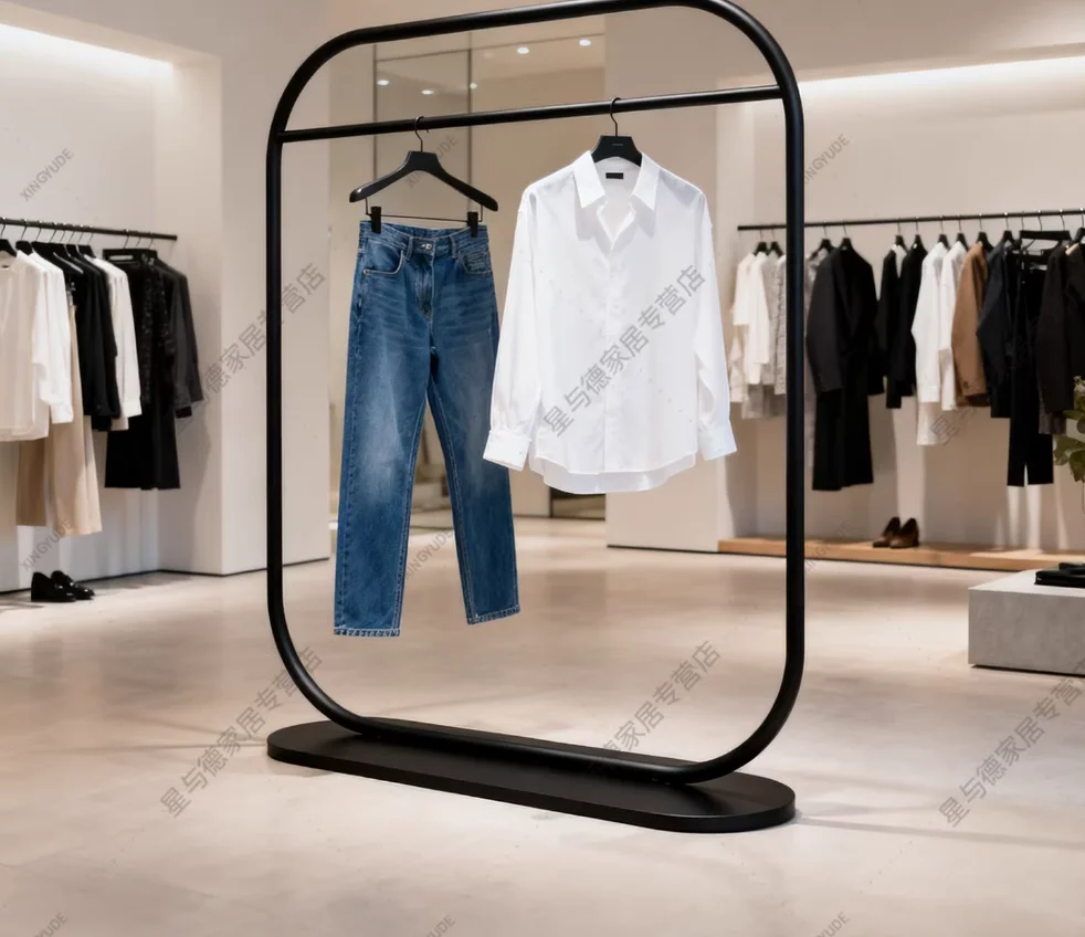 

Goldenminimalist Wrought Iron Clothing Store Nakajima Hanger Light Luxury Internet Celebrity Children's Clothing Store Nakajima