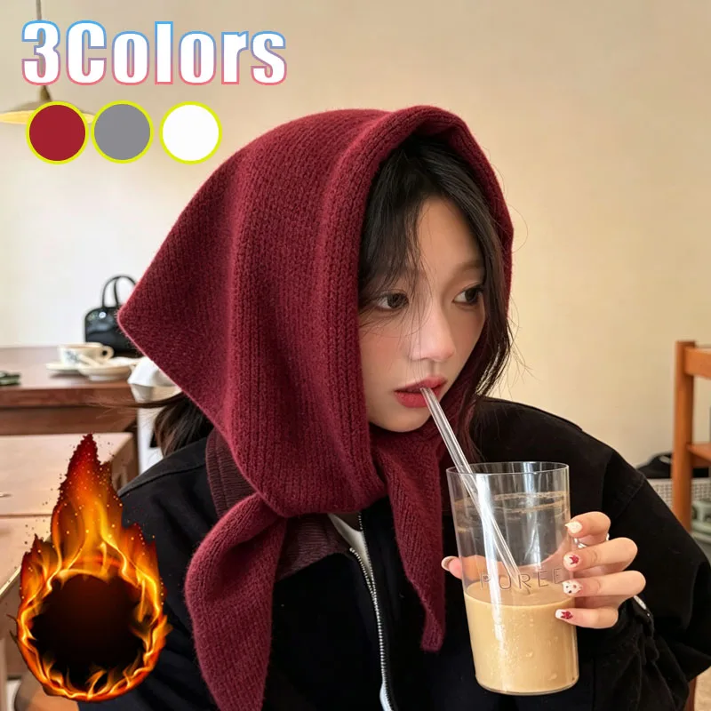 1-10PCS Women Wool Triangle Scarf Pure Soft Warm Cozy Chunky Knit Fall Winter Wrap Neck Cover Daily Wear Outdoor