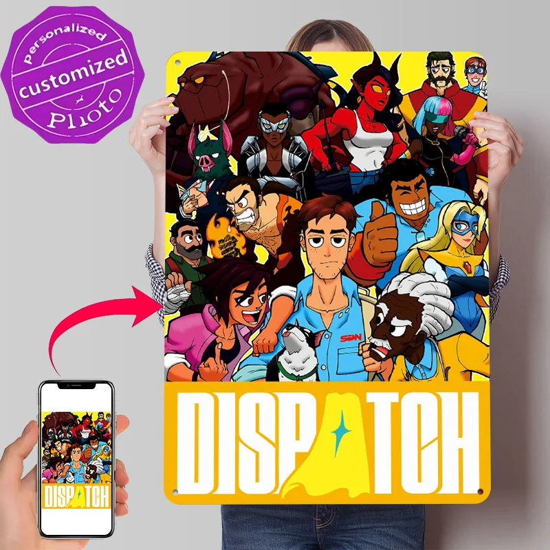Dispatch Comic Book Cover 3D Texture Metal Poster Customized Wall Art Tin Sign Gift for Mancave Modern Home Decoration Ornaments