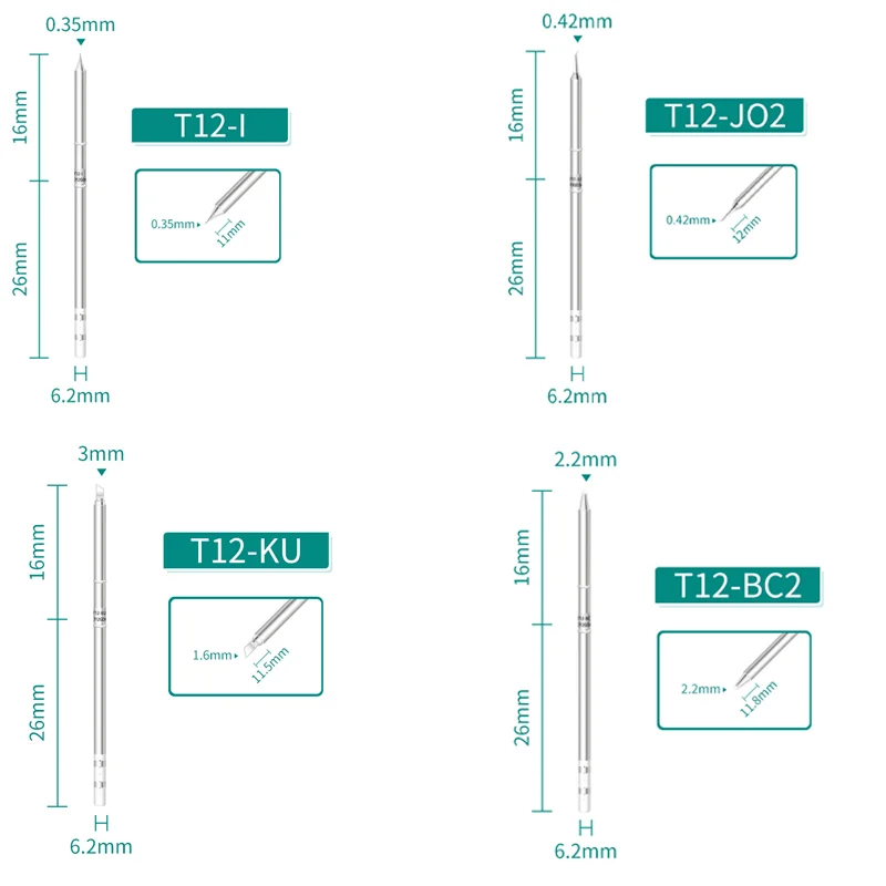 3/4pcs TS100 Soldering Iron Tips Rapid-Heating Replacement Tip For TS100 TS101 Soldering Iron Solder Accessories