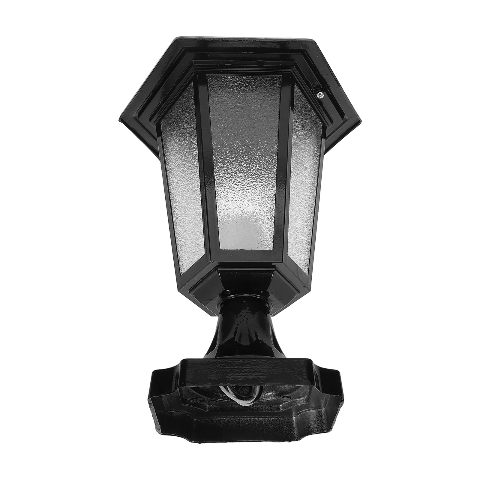 

Outdoor Pillar Lamp Glass Metal Six-Sided Waterproof Dustproof Porch Pillar Light for Garden Yard Court Lighting