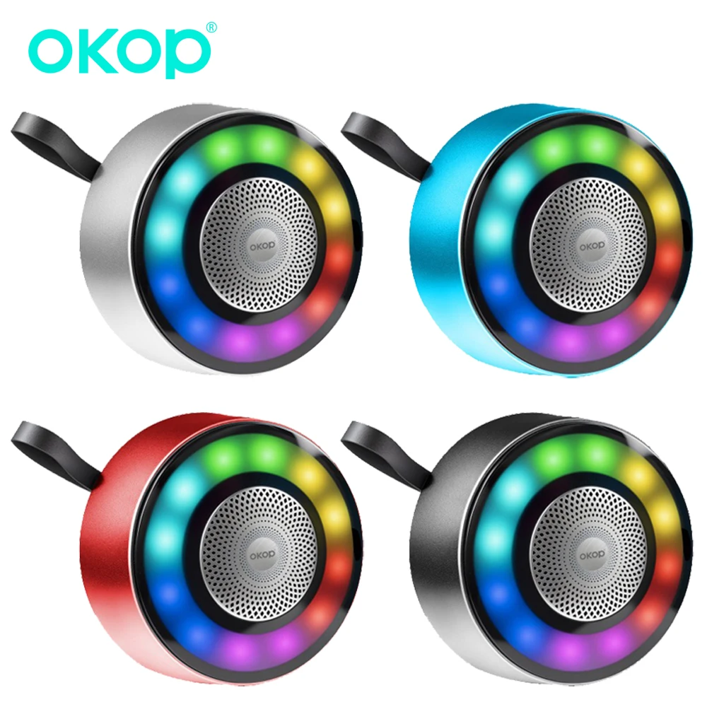 

OKOP Bluetooth Speaker,Wireless Portable Outdoor Speaker,Portable,Subwoofer,RGB Colorful Lights,Metal Caixa De Som Колонка 범블비헬맷