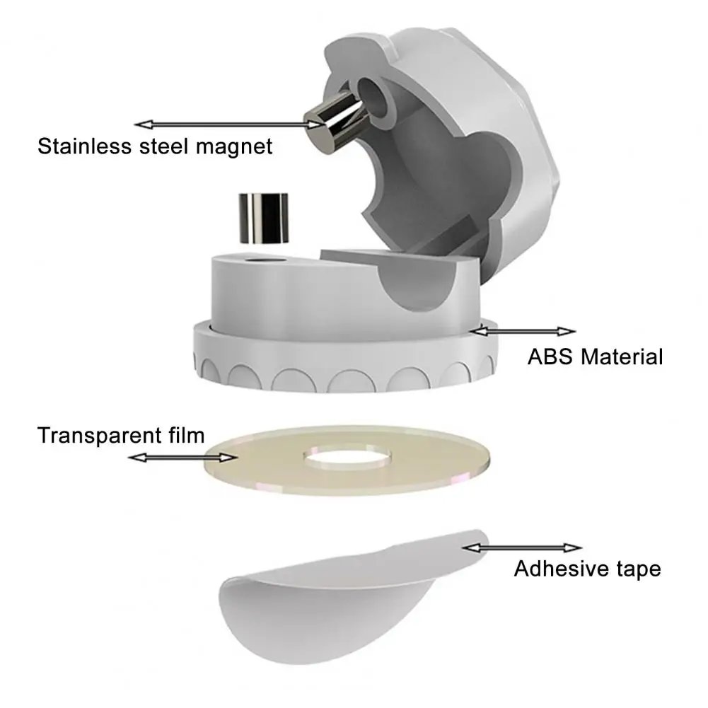 مكتب الدورية مدير الكابلات منظم الكابلات المغناطيسية 360 درجة الدورية كابل حامل مشبك إدارة الحبل ذاتية اللصق #5