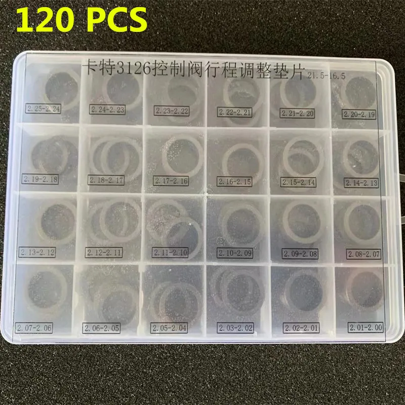 

120pcs Shims for CAT 3126 Diesel Common Rail Injector Solenoid Valve Armature Lift Adjusting Washer Gasket Repair Tool