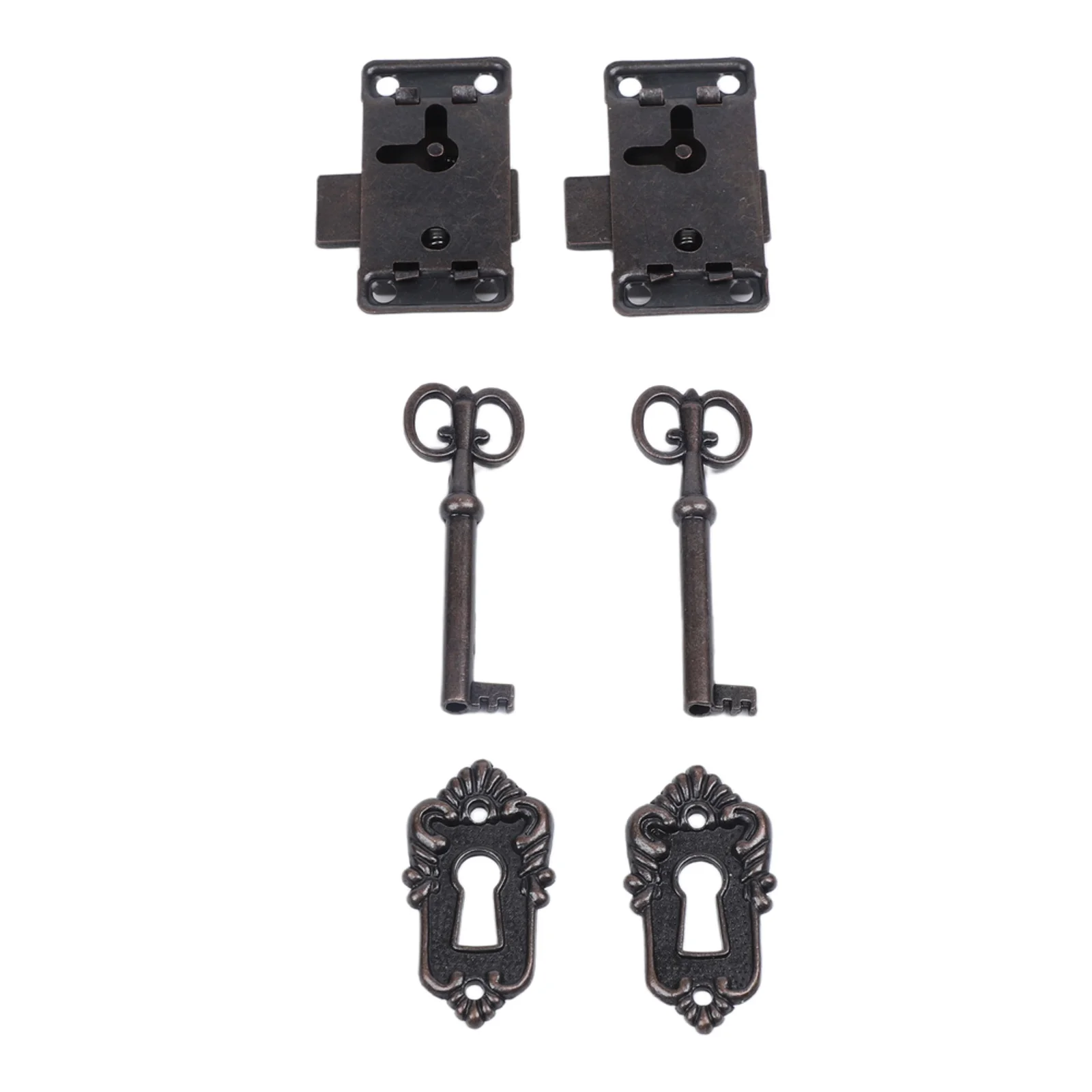 With Key Drawer Lock Red Bronze 2 Sets Classical Door Furniture Jewelry Accessories Antique Small Box Practical