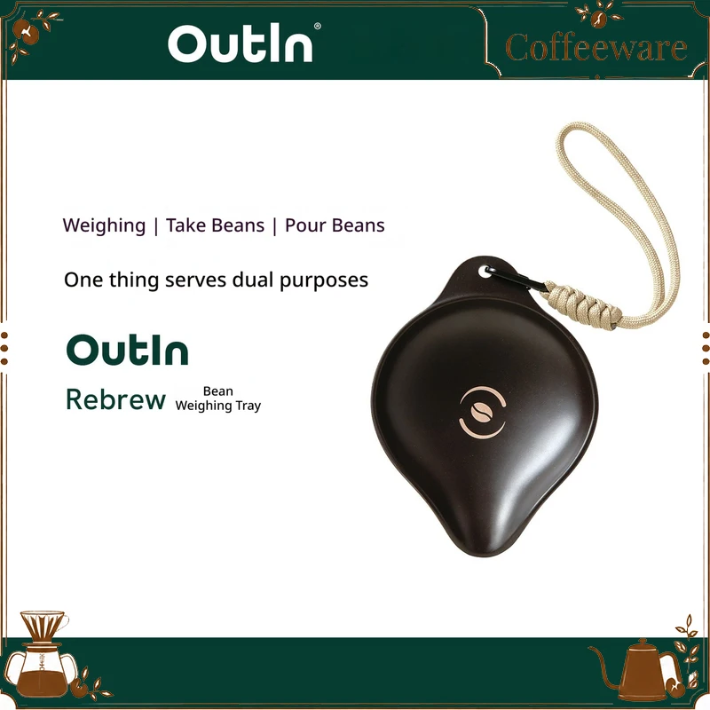 Outin Rebrew Coffee Bean Dosing Plate Portable Weighing Tray Container For Espresso Hand Brew Coffee Making