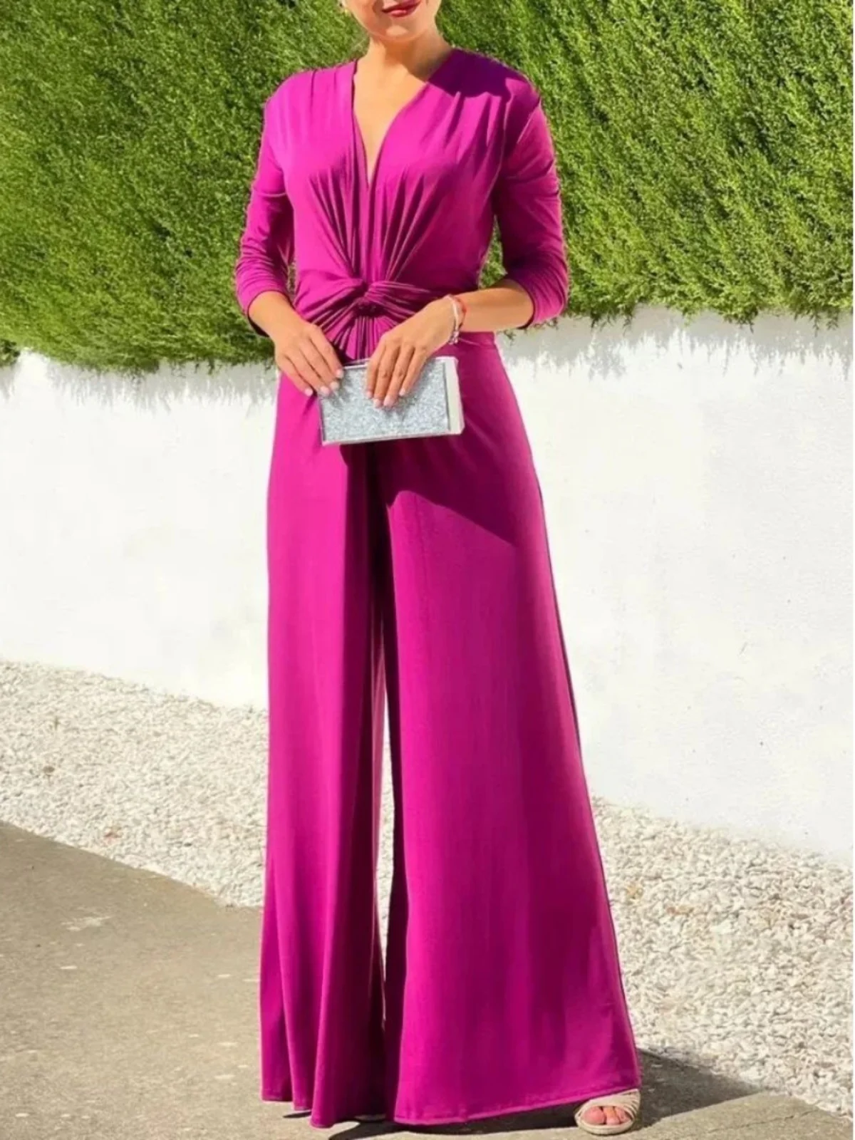 Casual cor torcida perna larga macacão rua sle solto ajuste calças compridas l cintura tubo reto