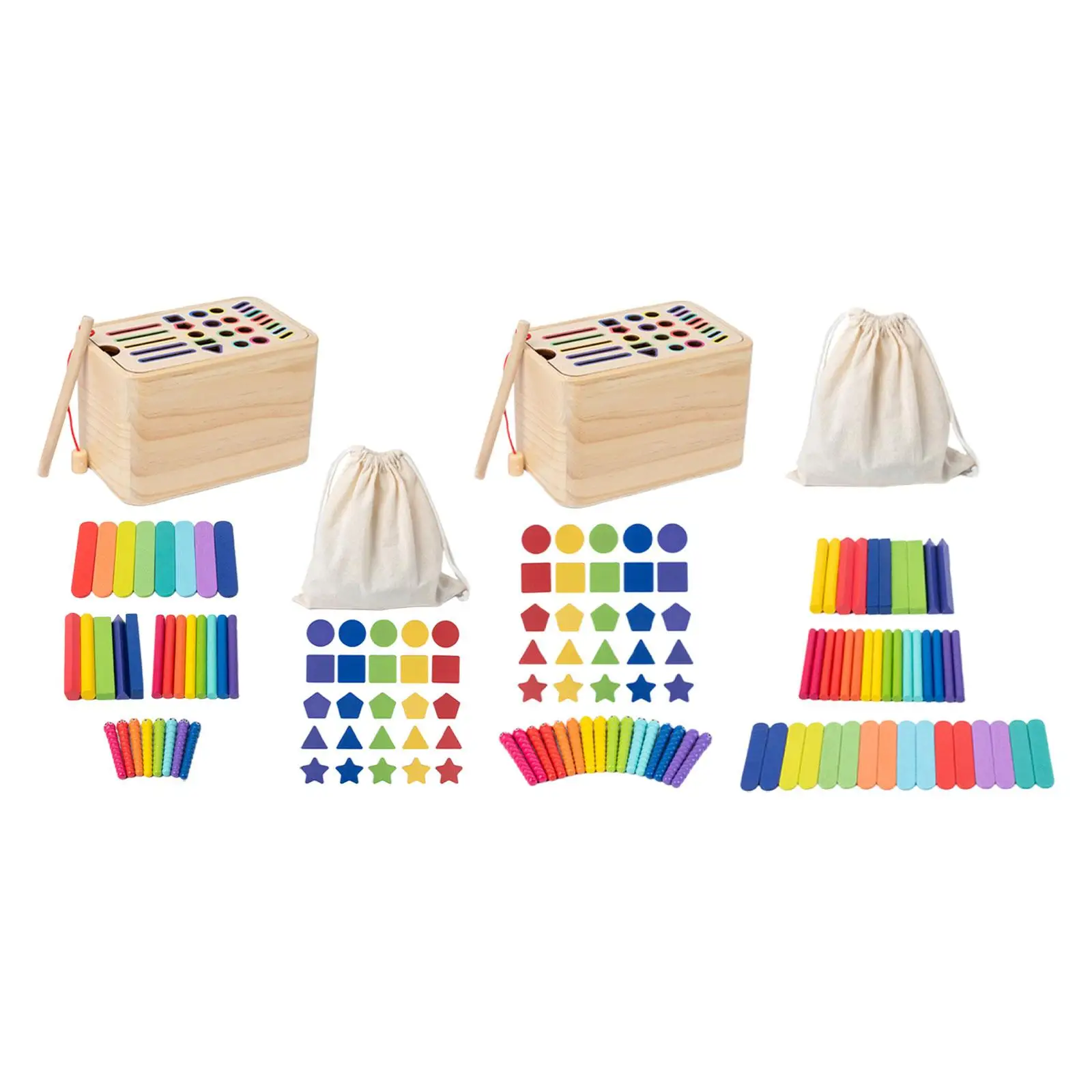 Wooden Learning Color Sorting Toys Matching Game for Kids 1-3 Year Old Gifts