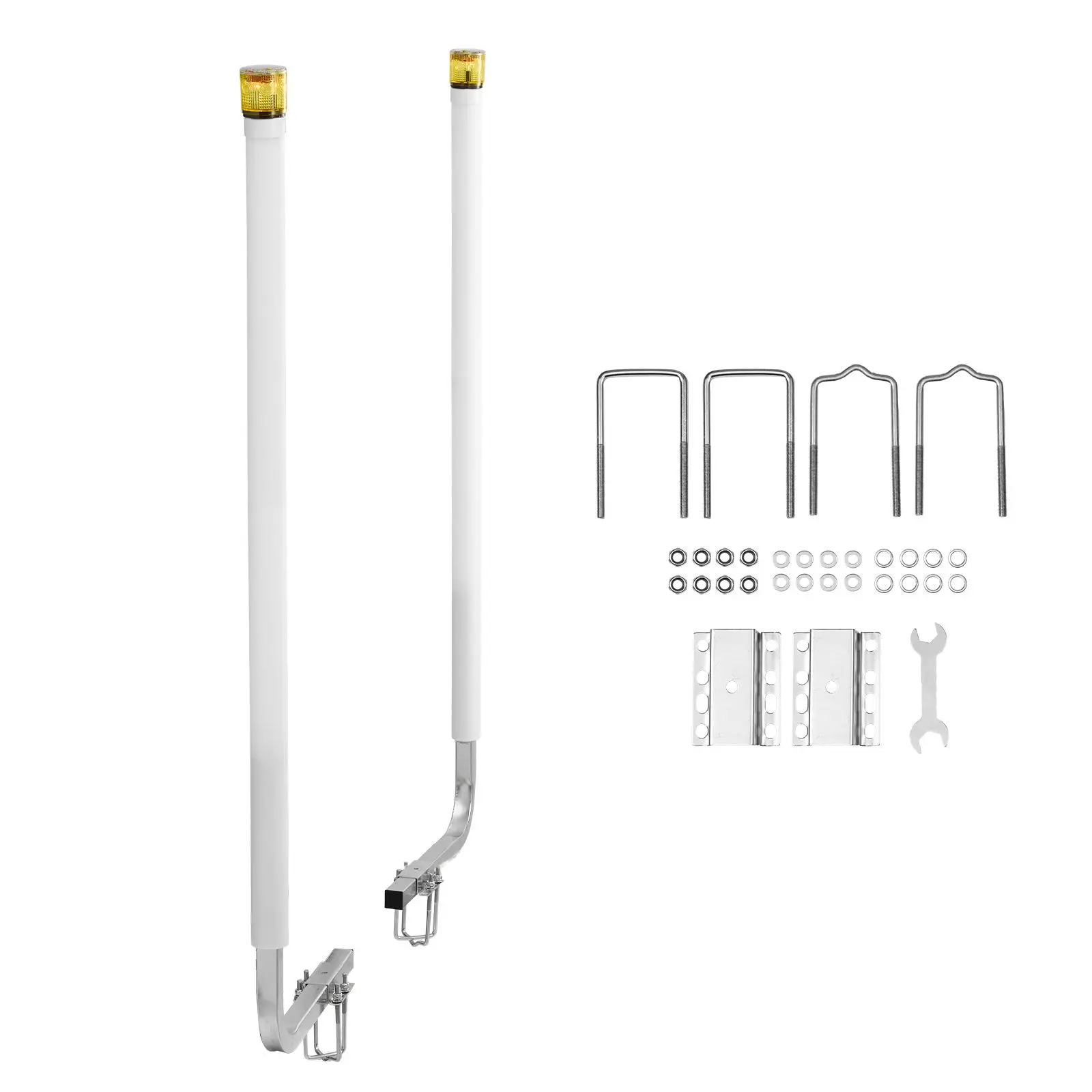 Boat Trailer Guide, 65.7 in with LED Light Trailer Guide Poles, 2PCS High-Hardness Steel Guide-Ons, Wide Adjustable Trailers