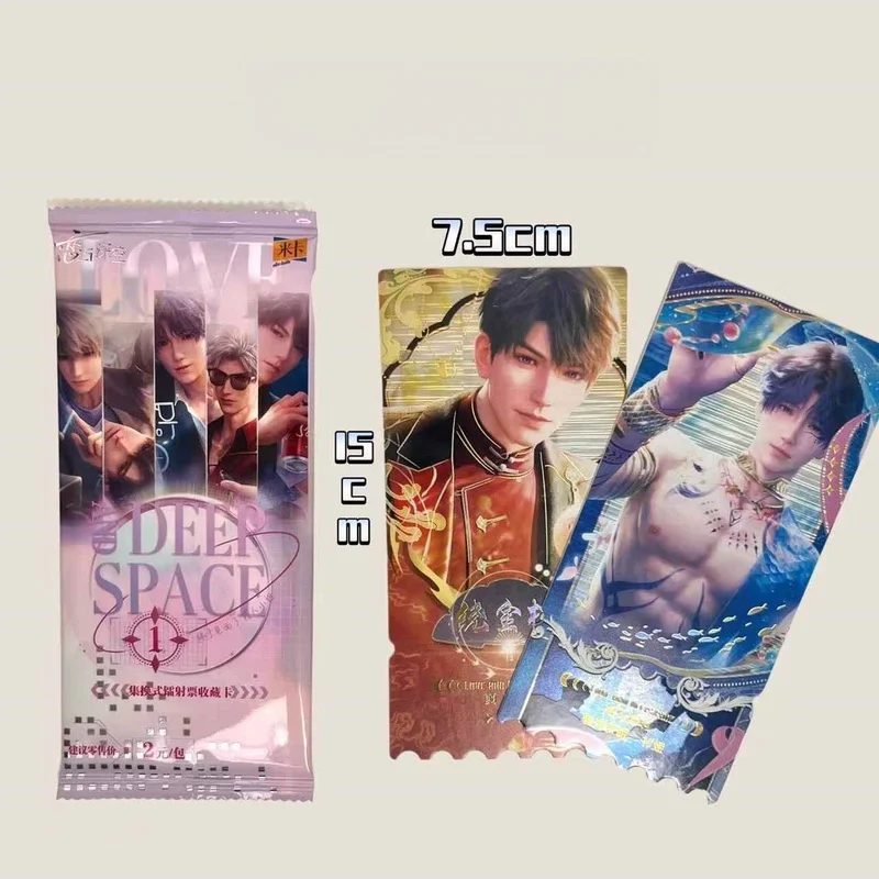 

Hot Original Game Love And Deepspace Holographic Laser Ticket Stubs Caleb Sylus Zayne Xavier Characters Art Bookmark Blind Box