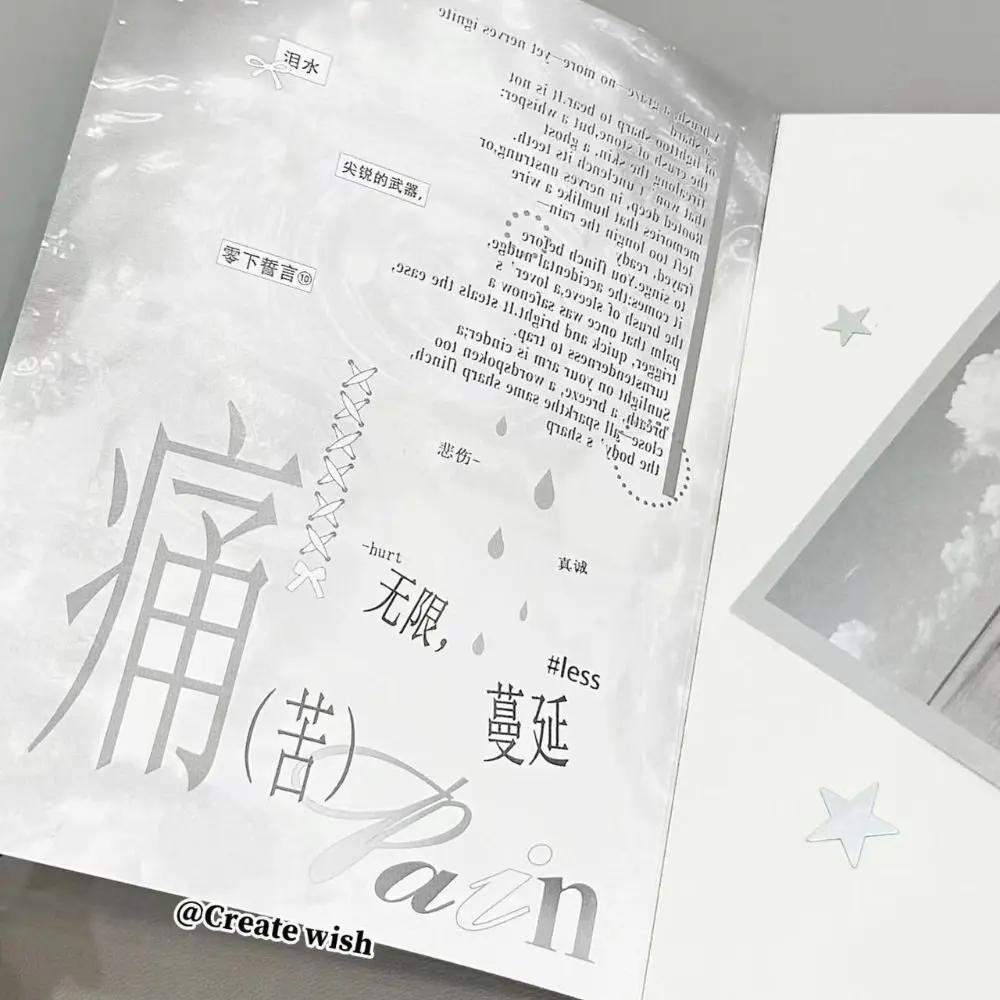 Japanese Style Sticker Book Cut Film Sheets Booklet Format Scrapbook Stickers Rounded Corners Collage Layout Decorative Stickers