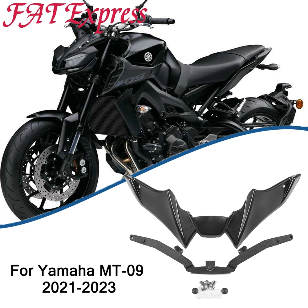 

Motorcycle Accessories Front Wheel Fender Beak Nose Cone Extension Extender Cowl Spoiler Cover For Yamaha MT-09 MT09 2021-2023