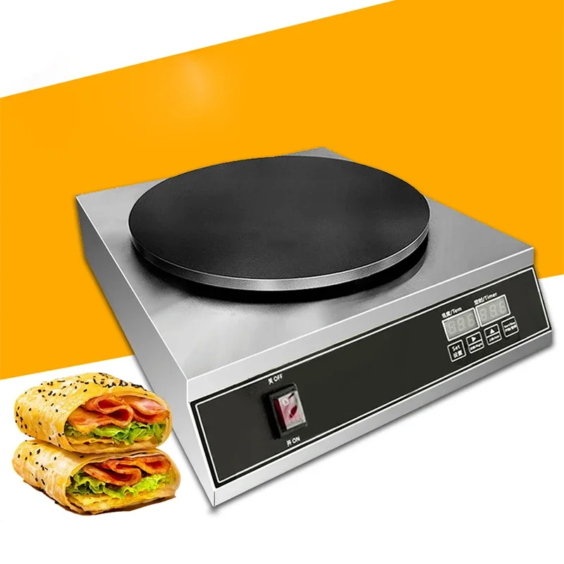 Digital Display Pancake Maker Machine Circle French Crepes Making Machine 42cm Baking Frying Machine Spring Roll Pie Grill Maker