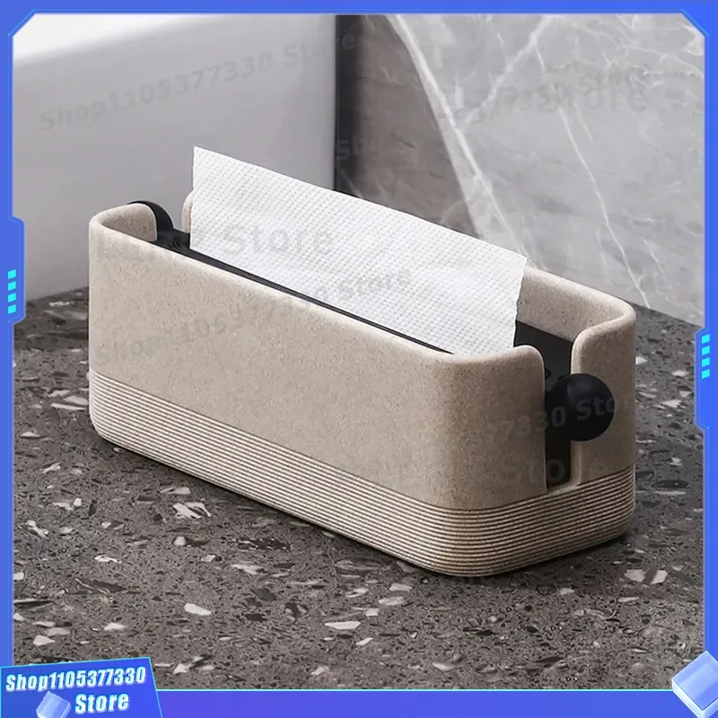 Modern Sunken Tissue Box for Living Room Bathroom Countertop Luxury High End Paper Dispenser Simple Design Toilet Hand Wipe