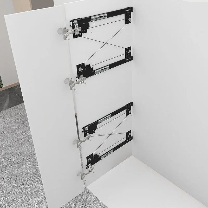 Pocket Door Slide Hardware Kit Hinge Hidden Swing Plug-in Full Extension Ball Bearing Invisible Cabinet Door Slide Track System