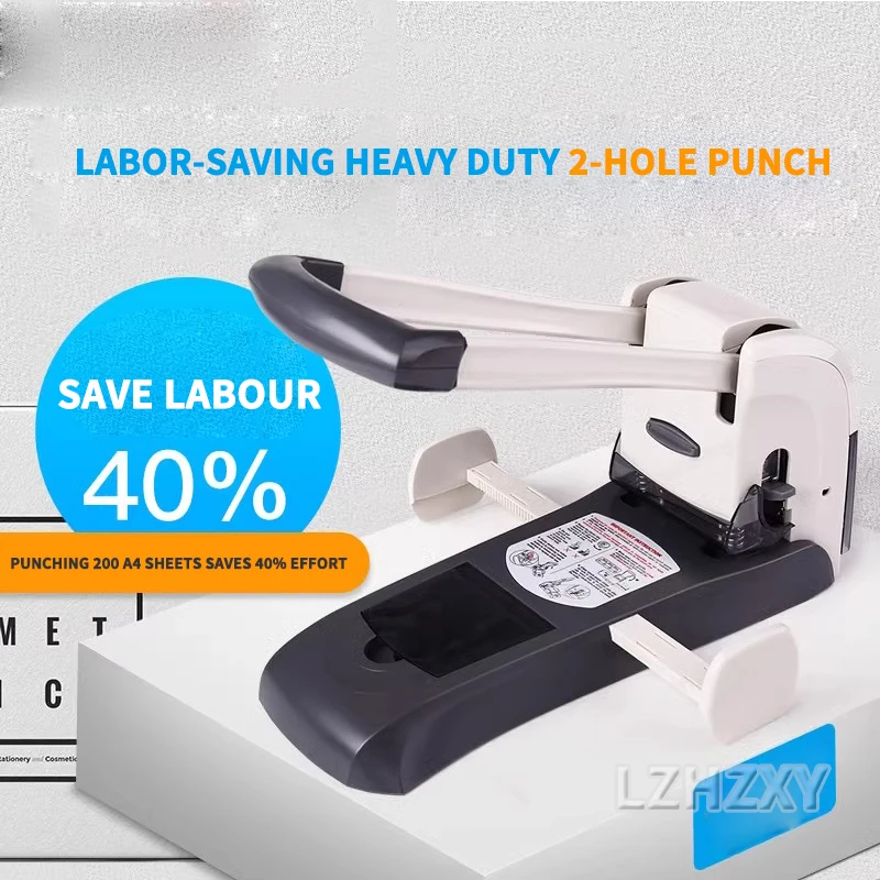 2-Hole Punch Black Effortless Punch Small Punching Machine A4 Document Paper Puncher Office Paper Voucher Office Stationery