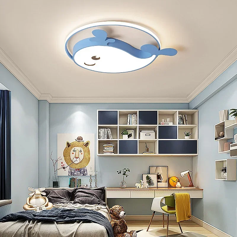 SANDYHA الكرتون الحوت LED ضوء السقف الحديثة الحد الأدنى نمط فريد غرفة نوم غرفة المعيشة الديكور الداخلي الإبداعية