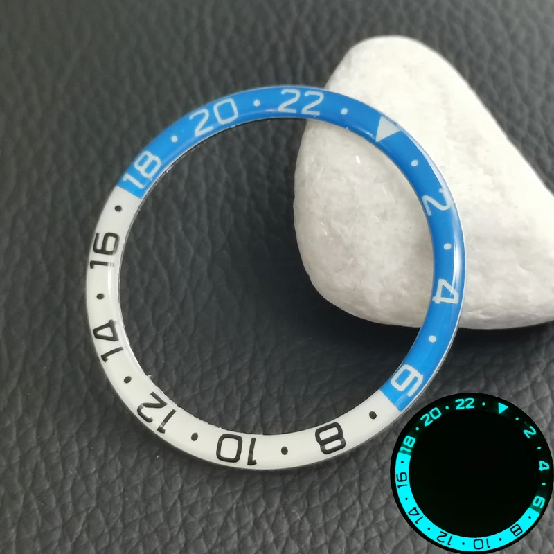 Insert de lunette de montre en résine bleue Shoous, convient aux boîtiers de montre SeATM SKXHouseSKX009 SRPD, pièces de lunette de montre à