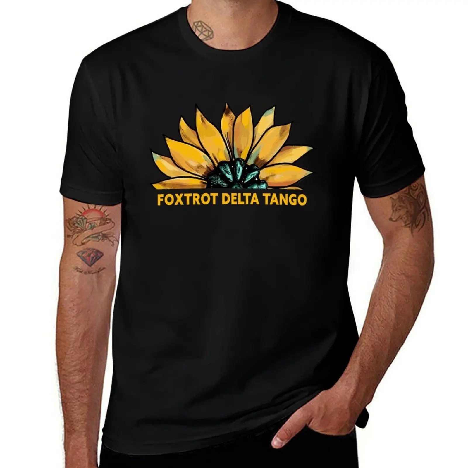 

Foxtrots Deltas Tangos Sunflower Flower Boho Floral T-Shirt custom shirt gifts for boyfriend Short sleeve tee men