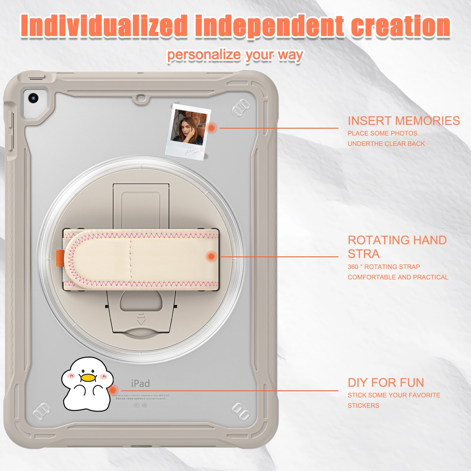 Rotatable Hybrid Stand Case For iPad Air 2 Pro 9.7 2017 2018 5th 6th Generation Heavy Duty Shockproof Cover With Shoulder Strap