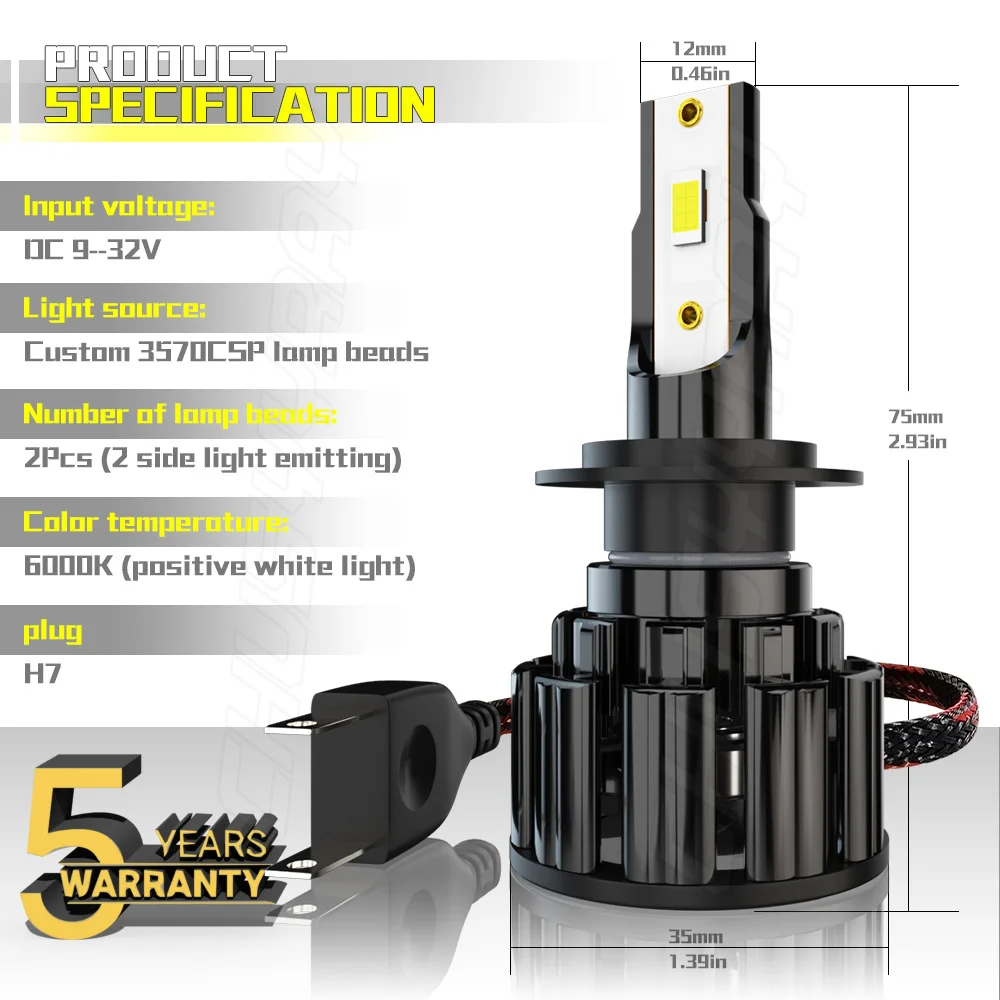 CHUSYYRAY 4x Compatible For 2013-2016 Traverse H7 H11 Headlight LED Combo 6000K Bulb Kit Super High Bright Car accsesories