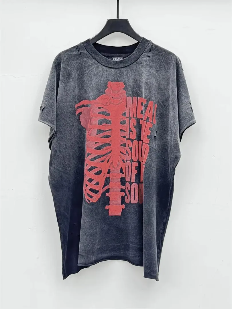 نوعية جيدة سانت ميتال هو صوت روحي أزياء تي شيرت الرجال القديس النساء غسلها المحملة خمر تي شيرت