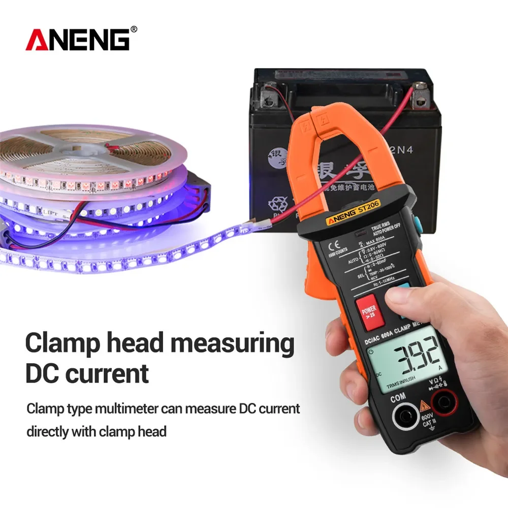 ANENG ST206 Digital Clamp Meter Multimeter 6000 Counts True RMS Amp DC/AC Current Clamp With DC Measurement Amperimetro Tester