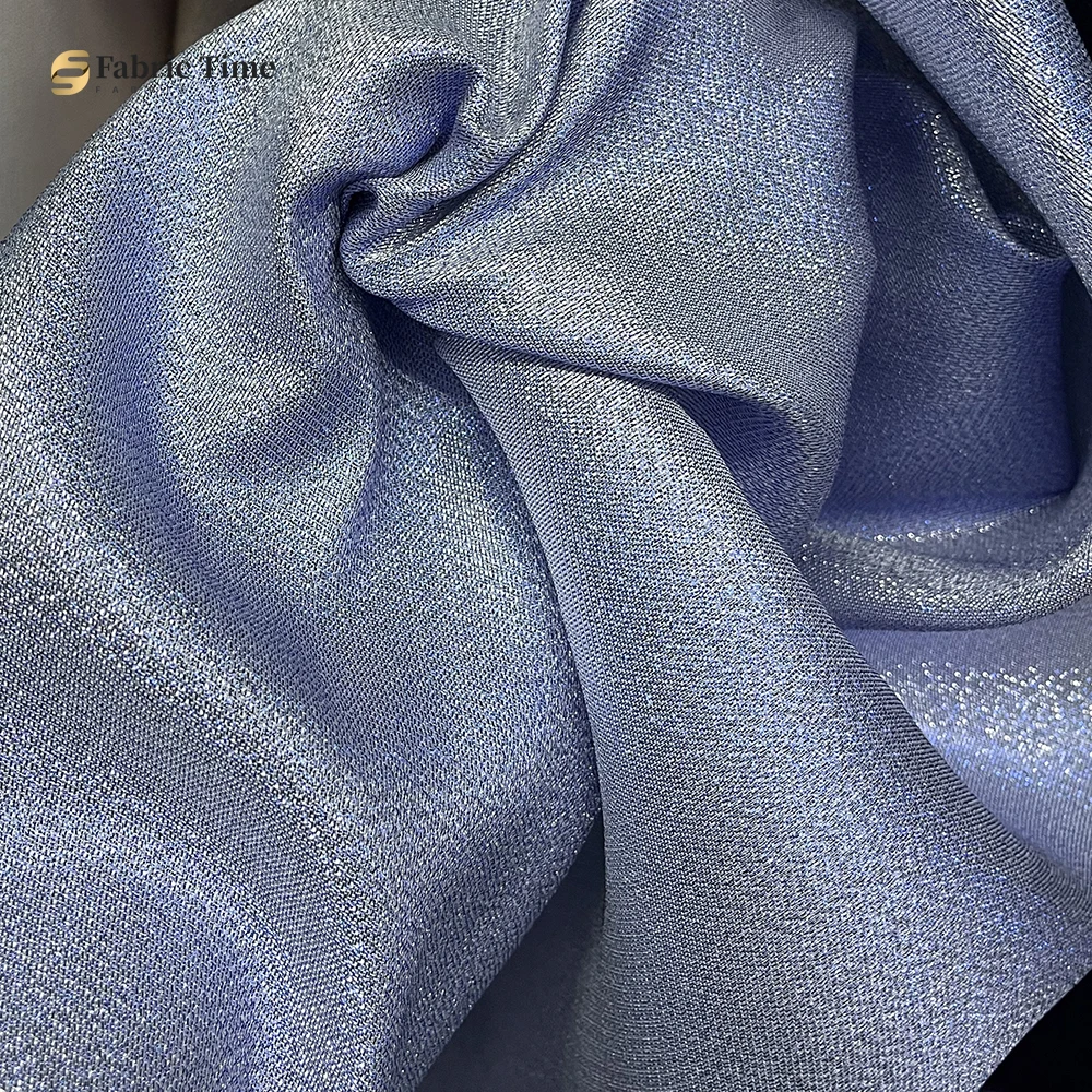 Blue purple champagne Luxury glittering composite gold thread fabric Evening dress Stage costumes Set Curtain thick Fabric view 5