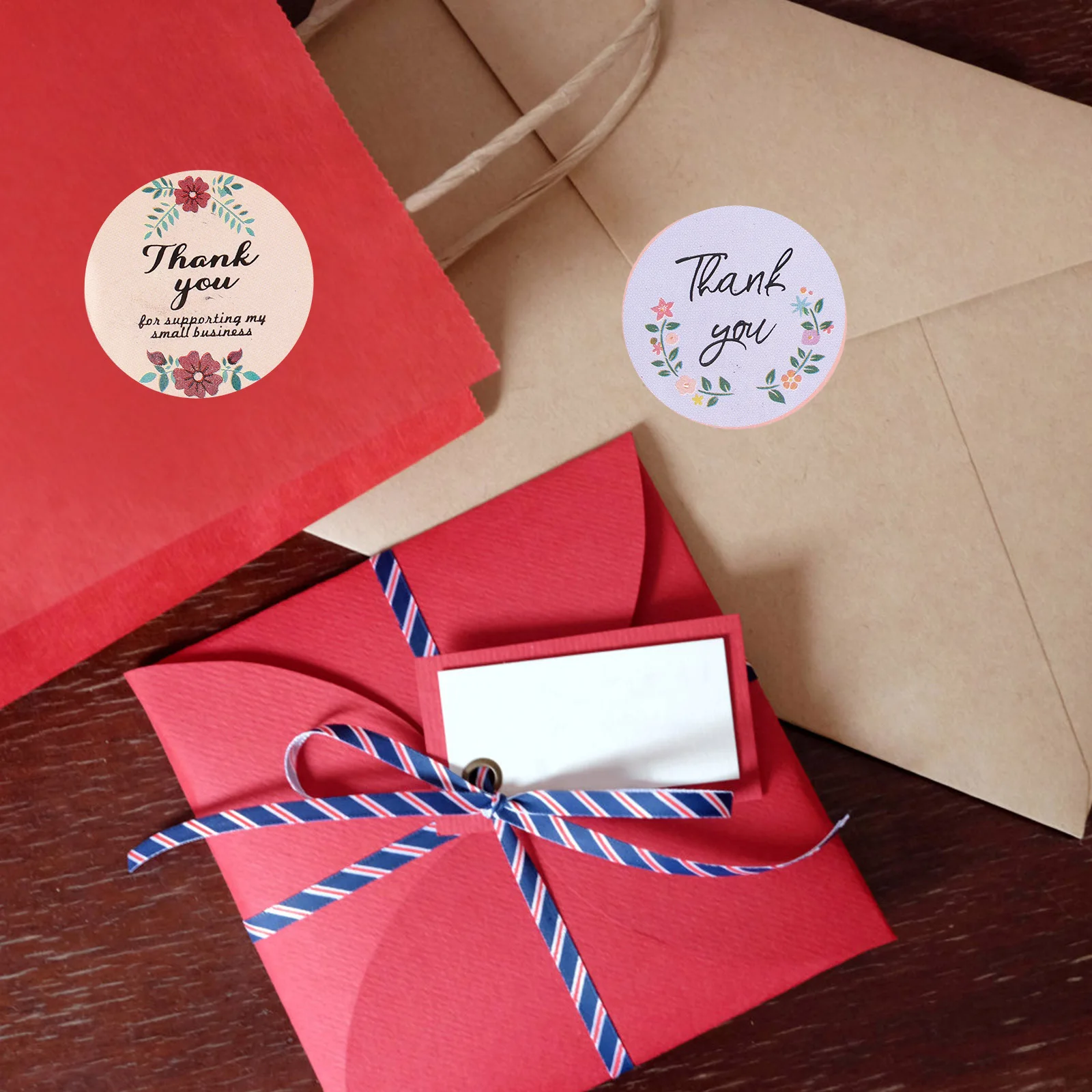 

Wedding Party 3 Rolls Circular Sticker Small Thank You Labels Gift Wrapping Decals Bag Sealing Adhesive Decorative Tags