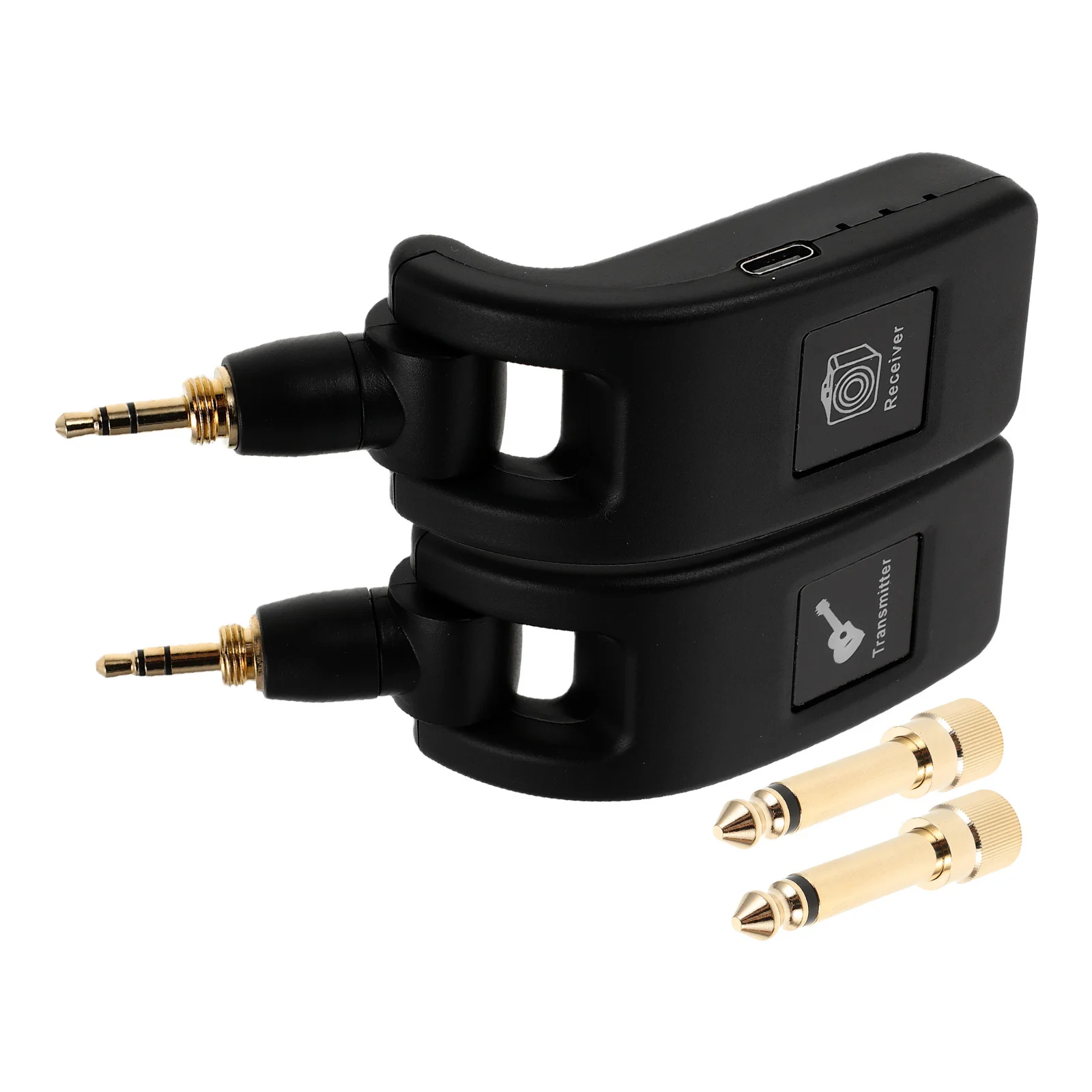 

1Set Wireless Guitar System 2.4ghz Transmitter Receiver USB Rechargeable Wireless Bass Electric Guitar Long Playtime for Live