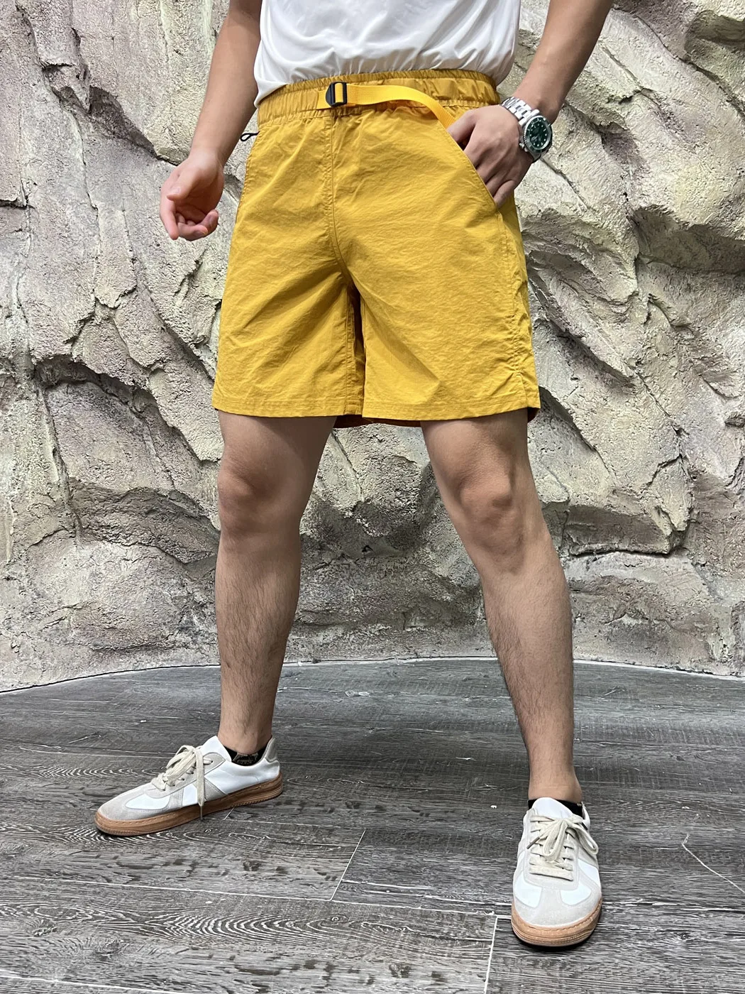 Men's Outdoor Climbing Workwear Shorts Five-Quarter Length Breathable Water-Resistant Quick-Dry Standard Fit Nylon Fiber